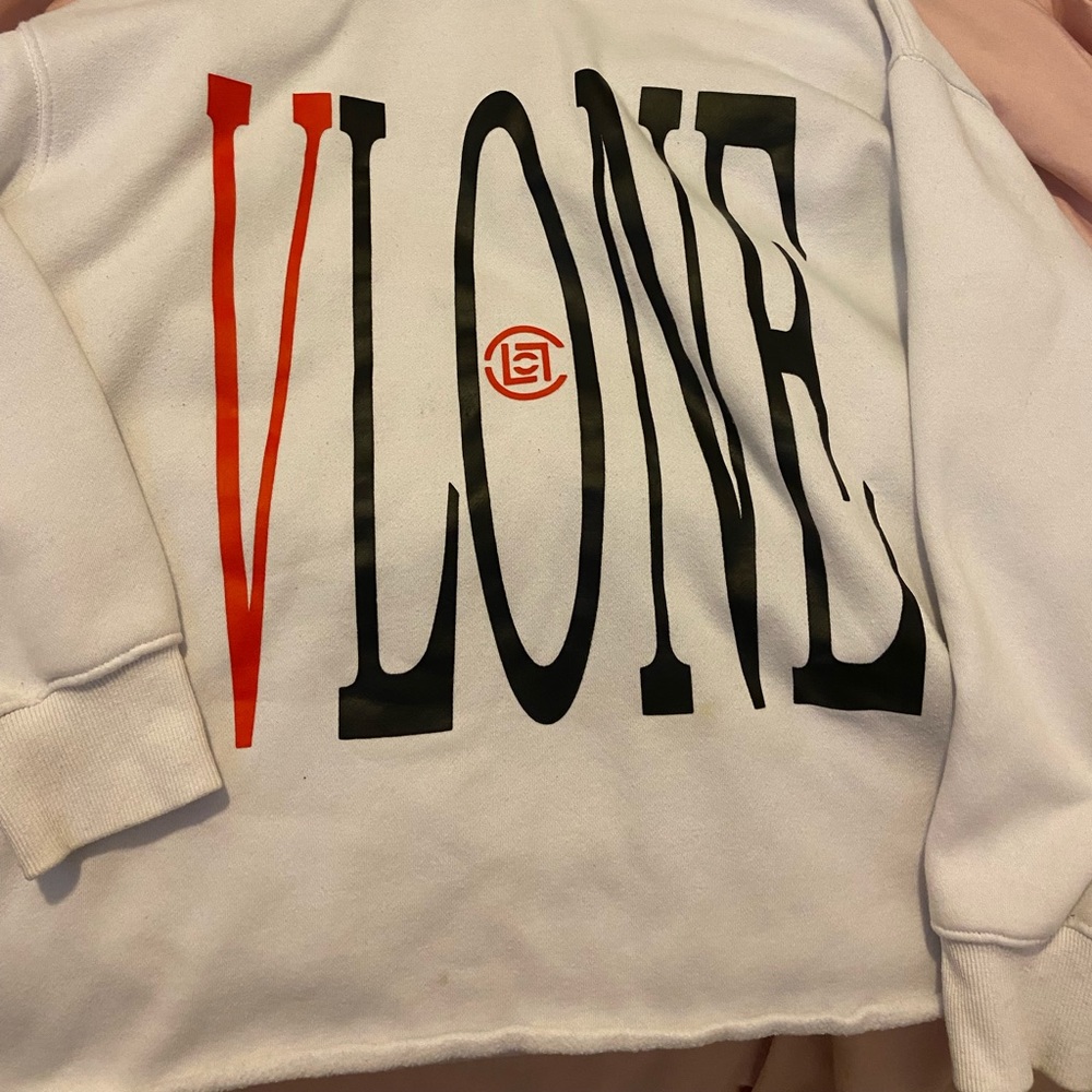 VLONE Hoodie White W/ Red Details